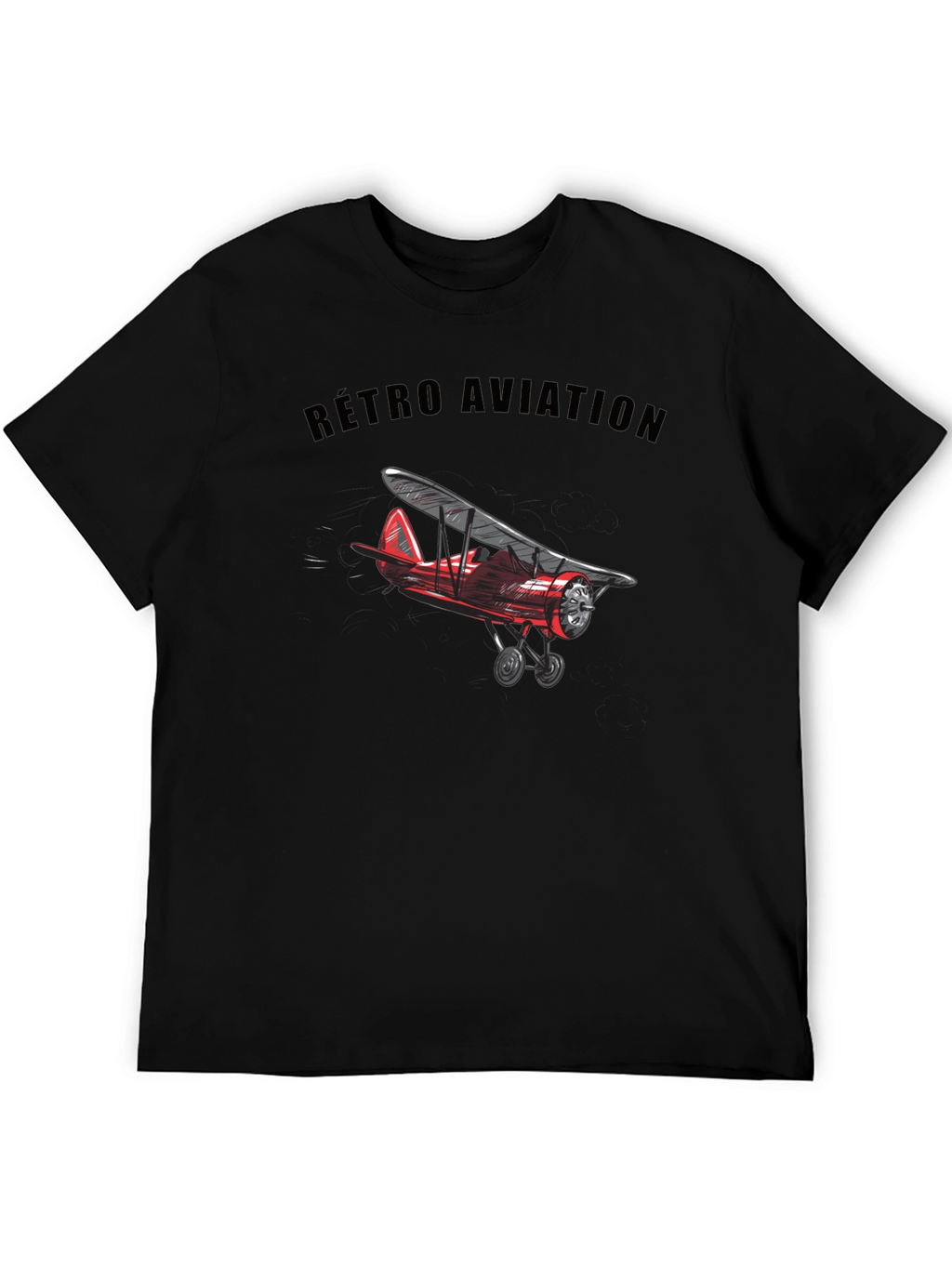 Retro Aviation Biplane Graphic T-Shirt