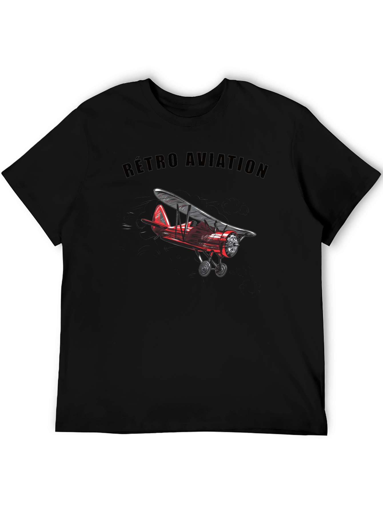 Retro Aviation Biplane Graphic T-Shirt
