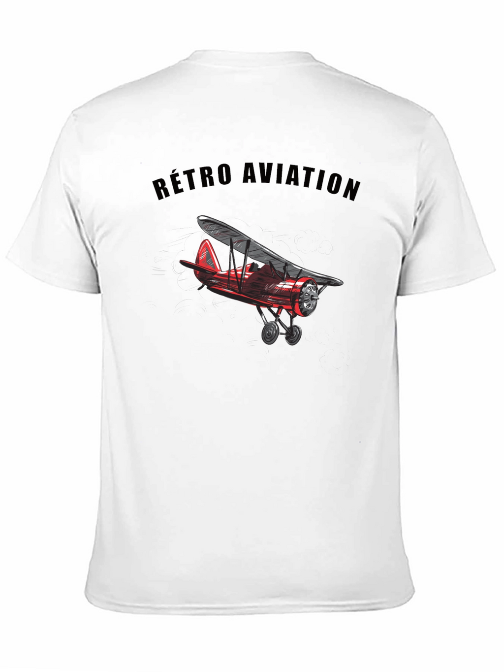 Retro Aviation Biplane Graphic T-Shirt