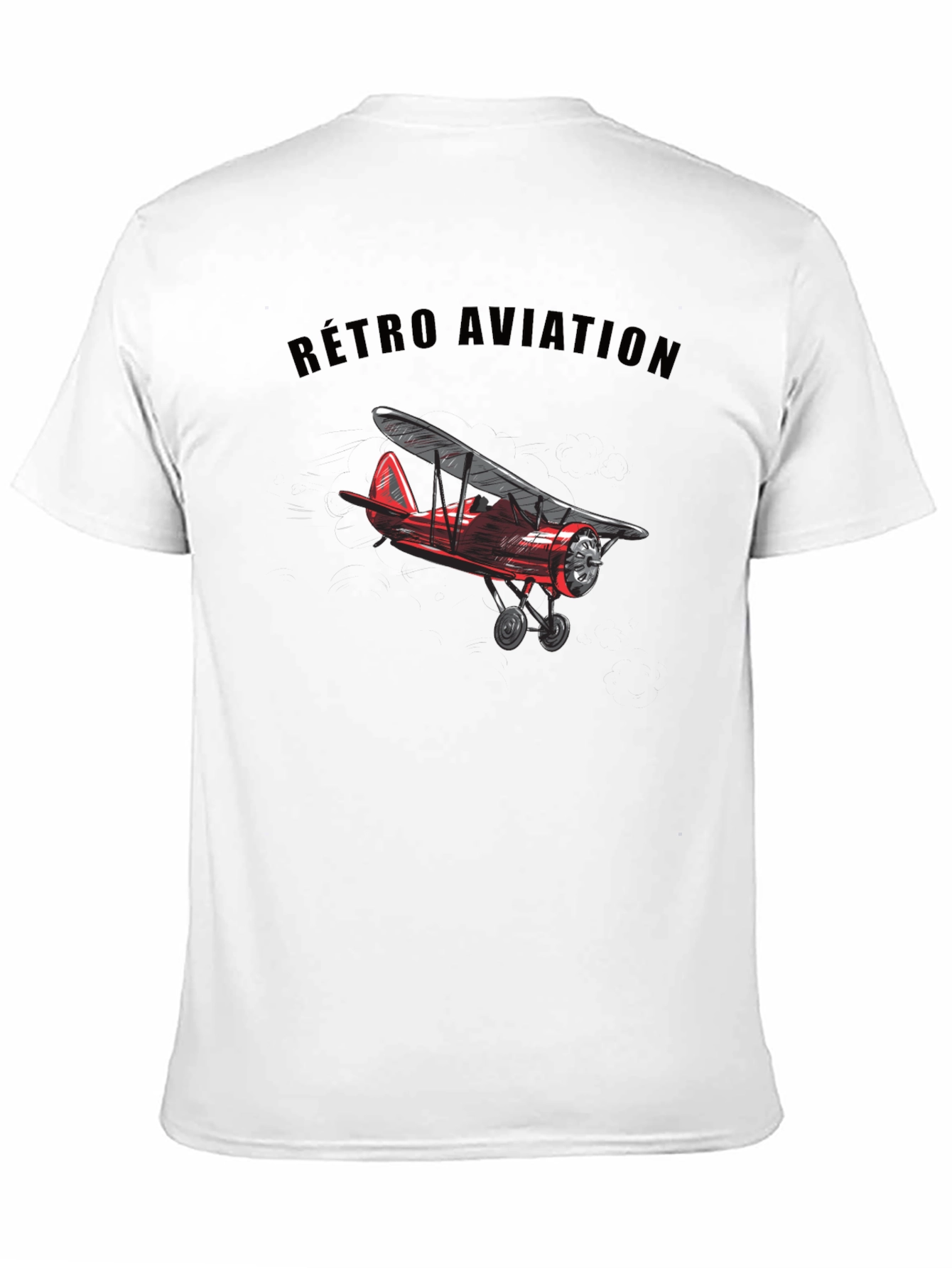 Retro Aviation Biplane Graphic T-Shirt