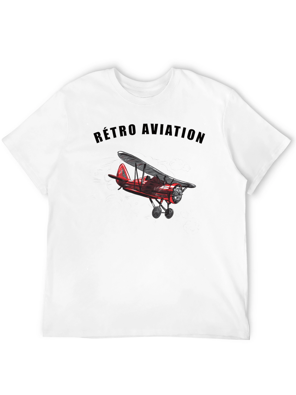 Retro Aviation Biplane Graphic T-Shirt