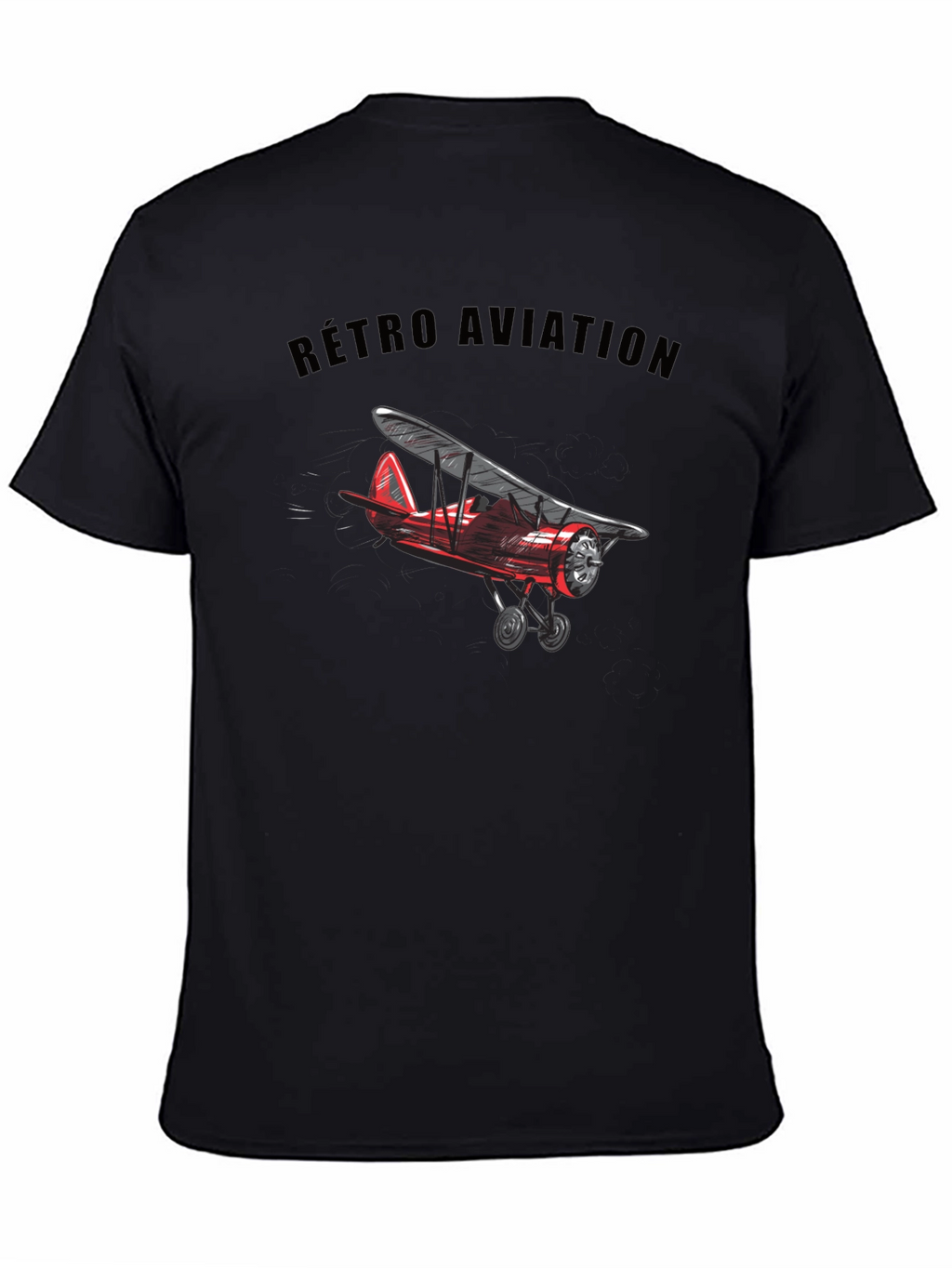 Retro Aviation Biplane Graphic T-Shirt