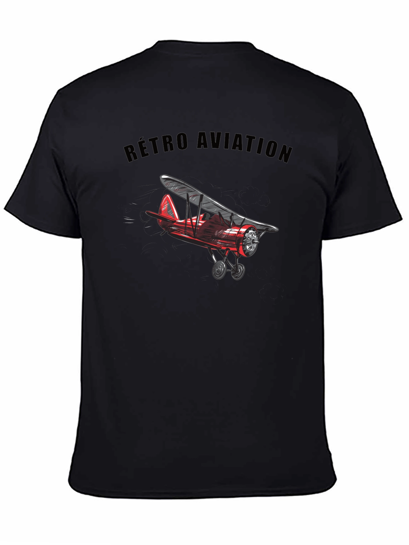 Retro Aviation Biplane Graphic T-Shirt