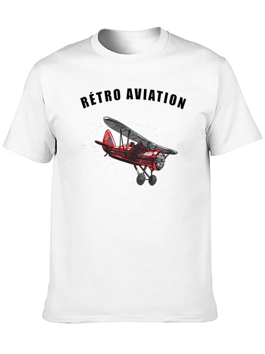 Retro Aviation Biplane Graphic T-Shirt