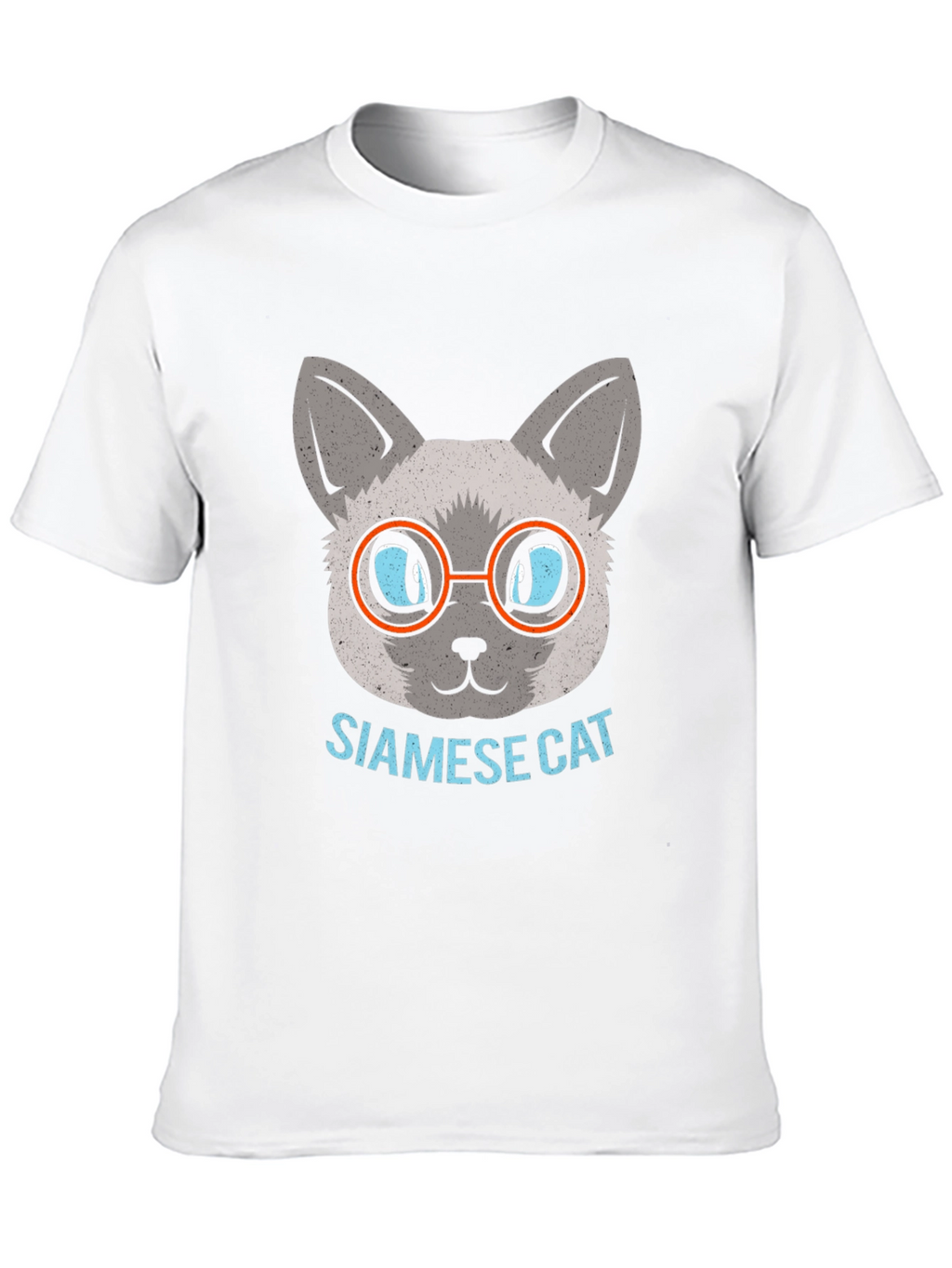 Siamese Cat with Glasses Graphic T-Shirt