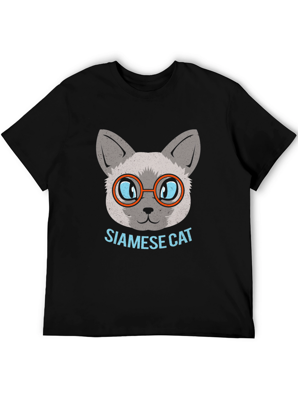 Siamese Cat with Glasses Graphic T-Shirt
