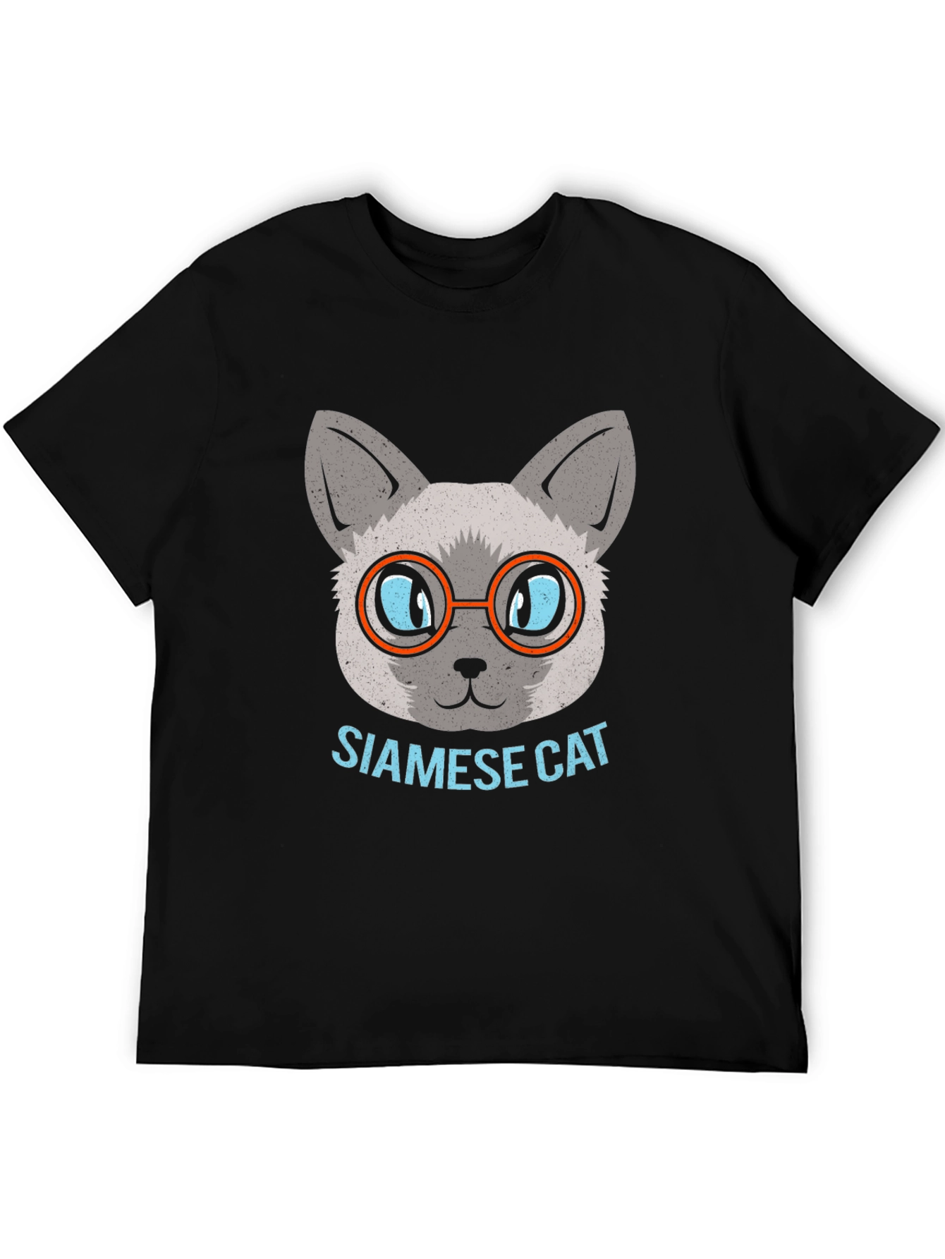 Siamese Cat with Glasses Graphic T-Shirt