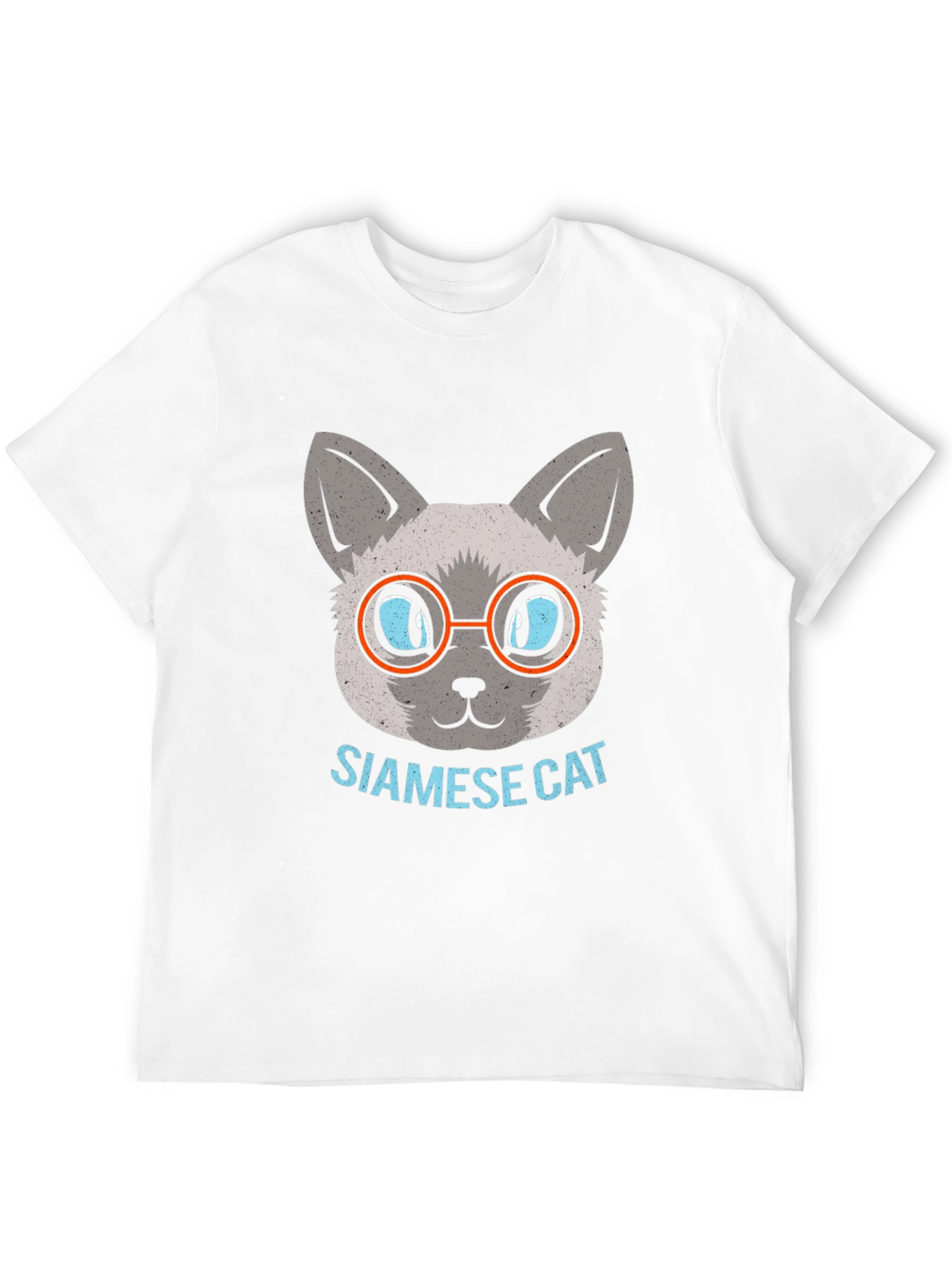 Siamese Cat with Glasses Graphic T-Shirt