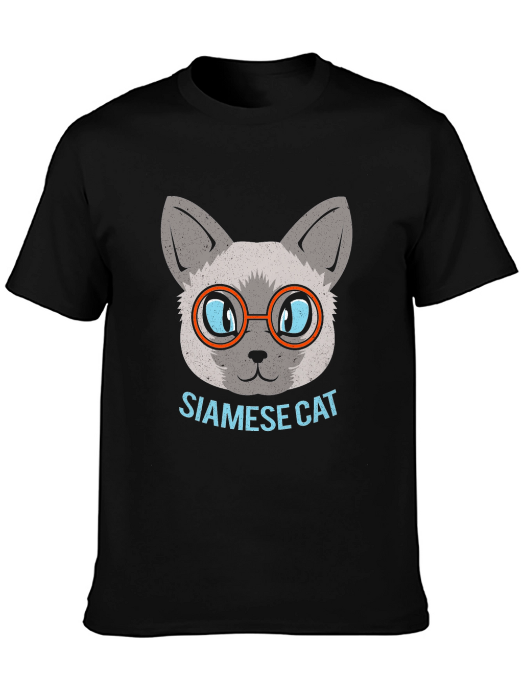 Siamese Cat with Glasses Graphic T-Shirt