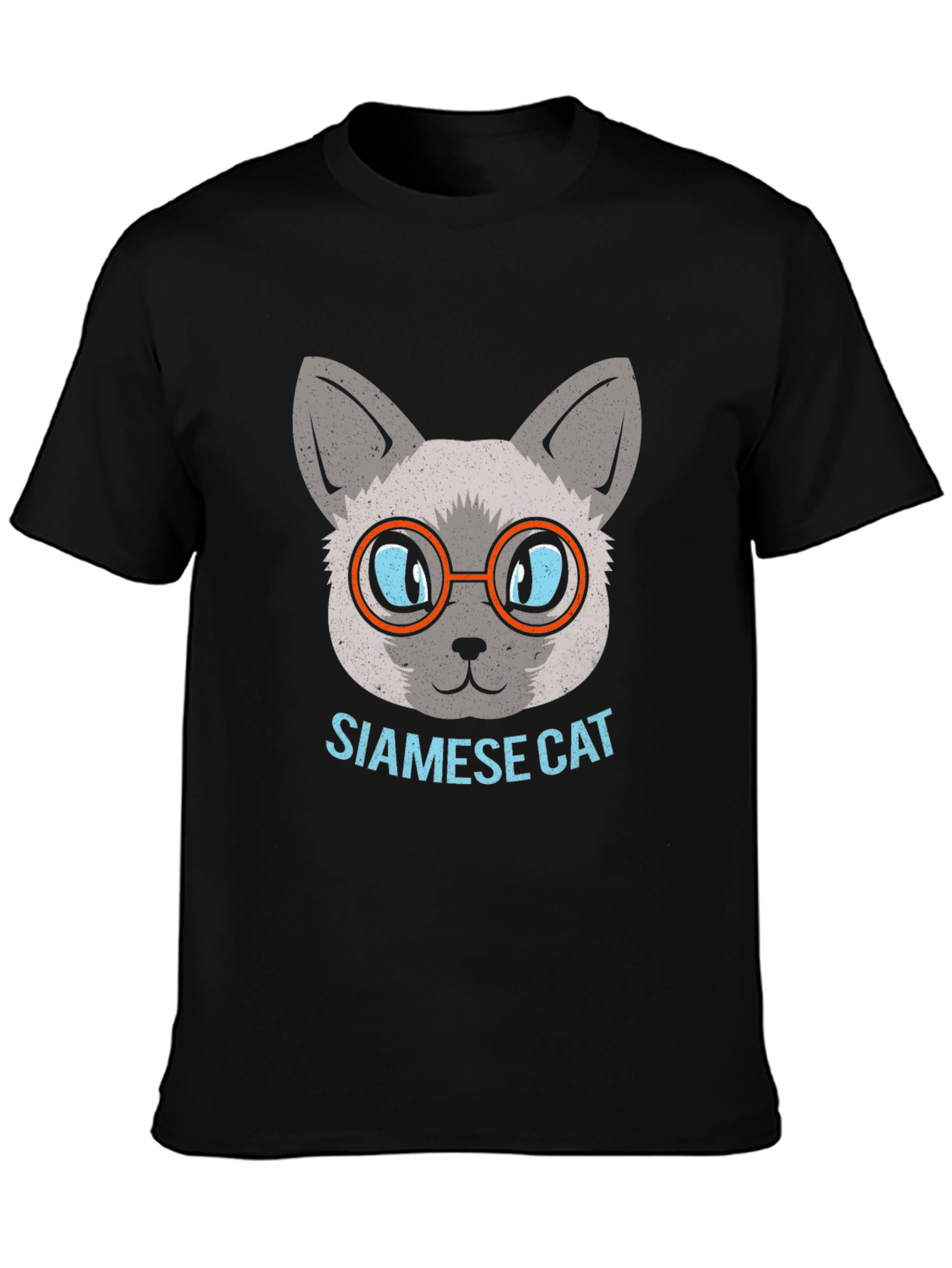 Siamese Cat with Glasses Graphic T-Shirt