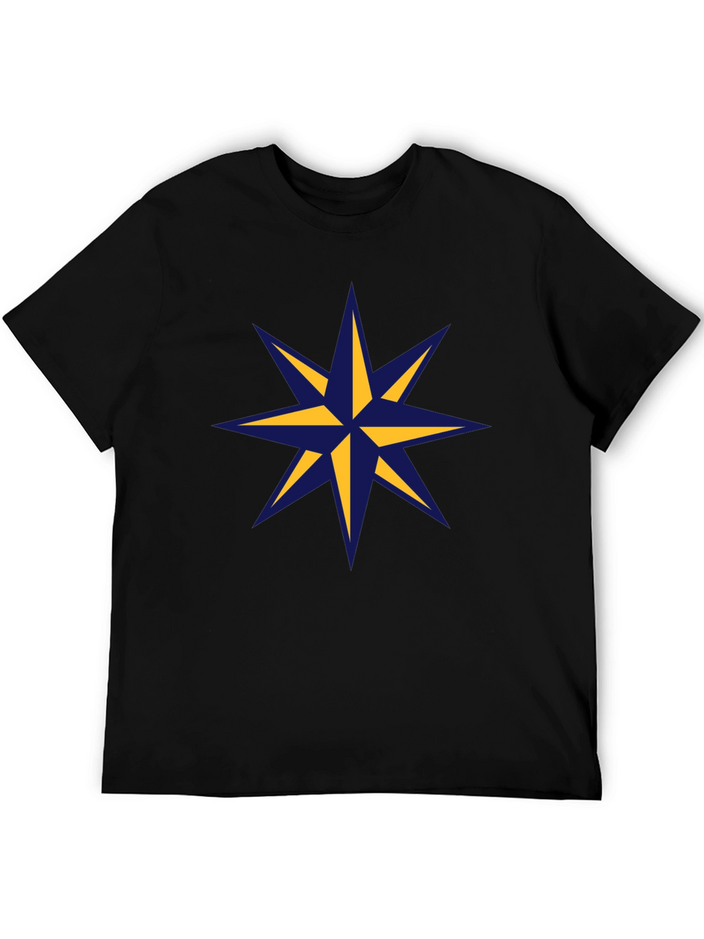 Nautical Star Graphic Tee - Stylish Mens Black T-Shirt