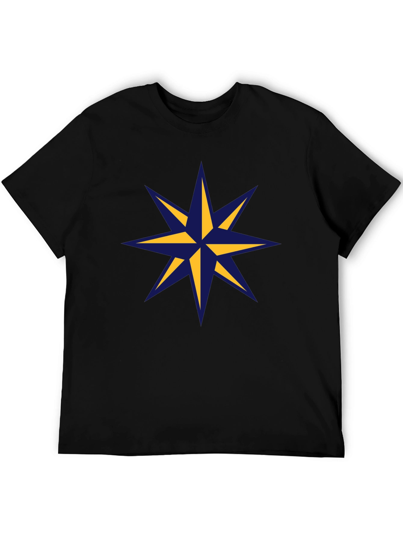 Nautical Star Graphic Tee - Stylish Mens Black T-Shirt