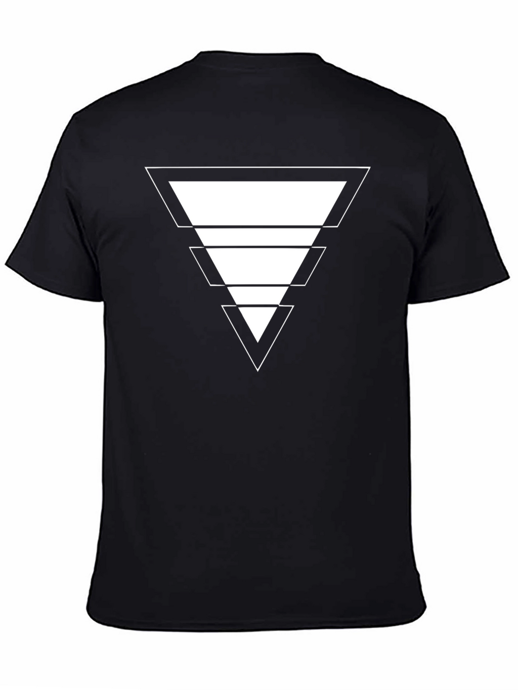 Geometric Triangle Design Black T-Shirt