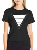 Geometric Triangle Design Black T-Shirt