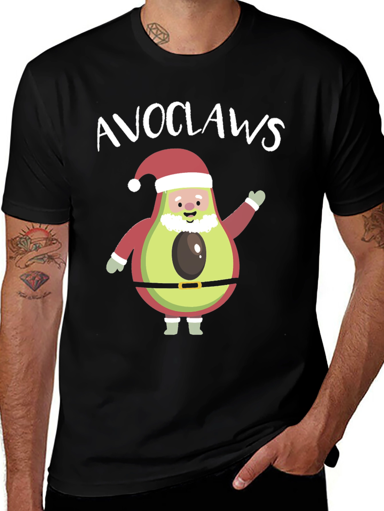Avoclauss Santa Avocado Christmas Holiday Tee