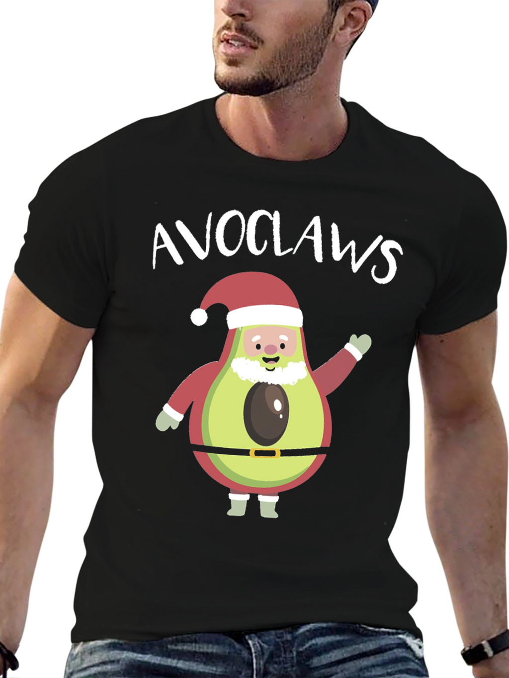 Avoclauss Santa Avocado Christmas Holiday Tee