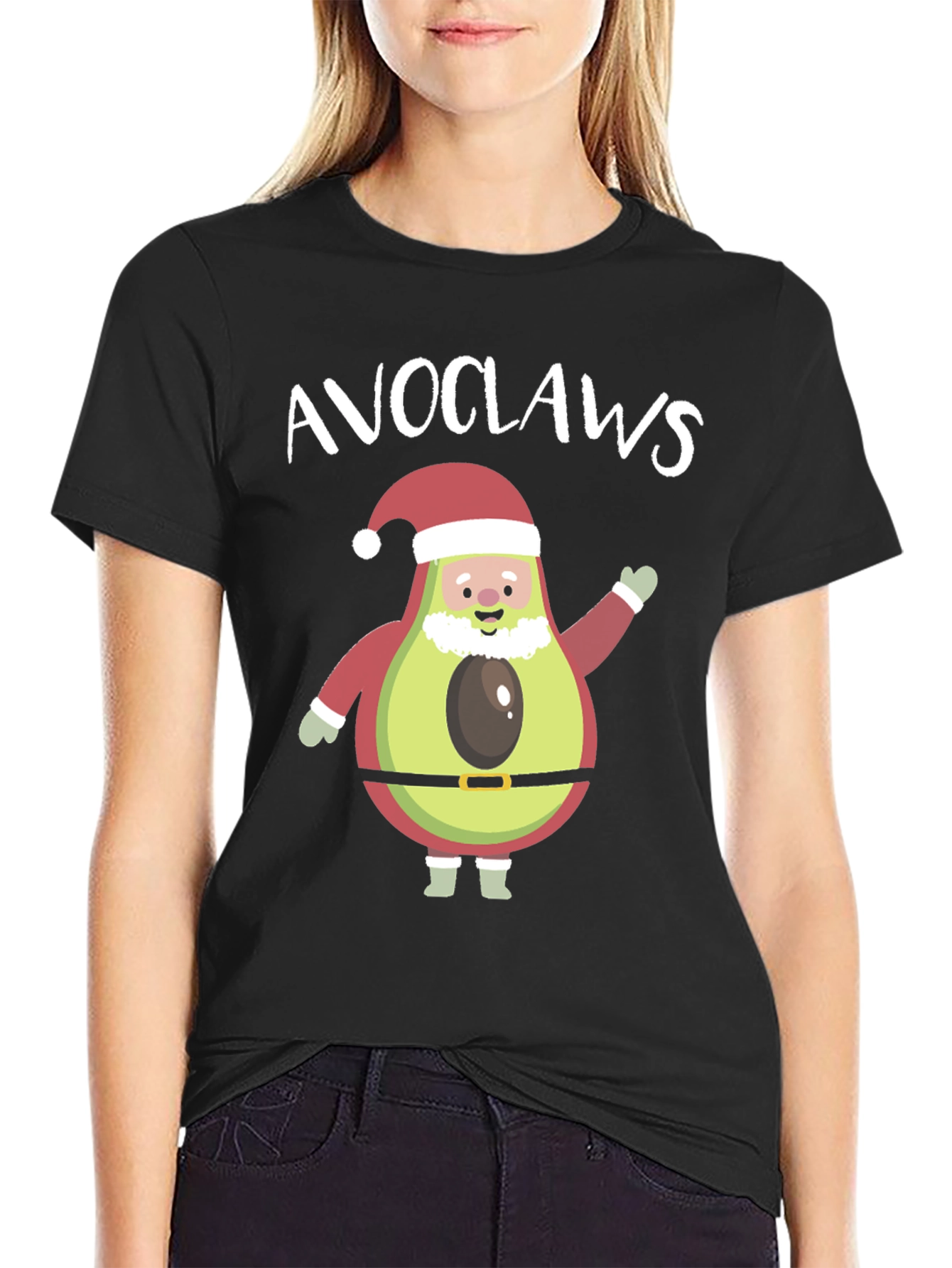Avoclauss Santa Avocado Christmas Holiday Tee