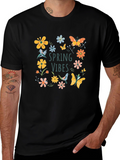 Spring Vibes Graphic Tee - Black