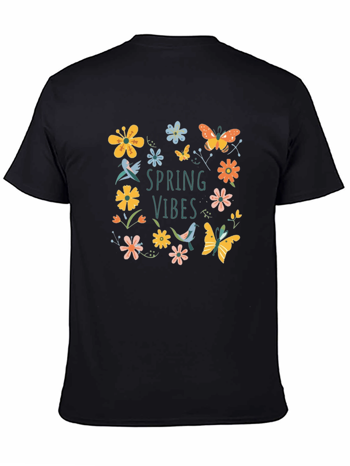Spring Vibes Graphic Tee - Black