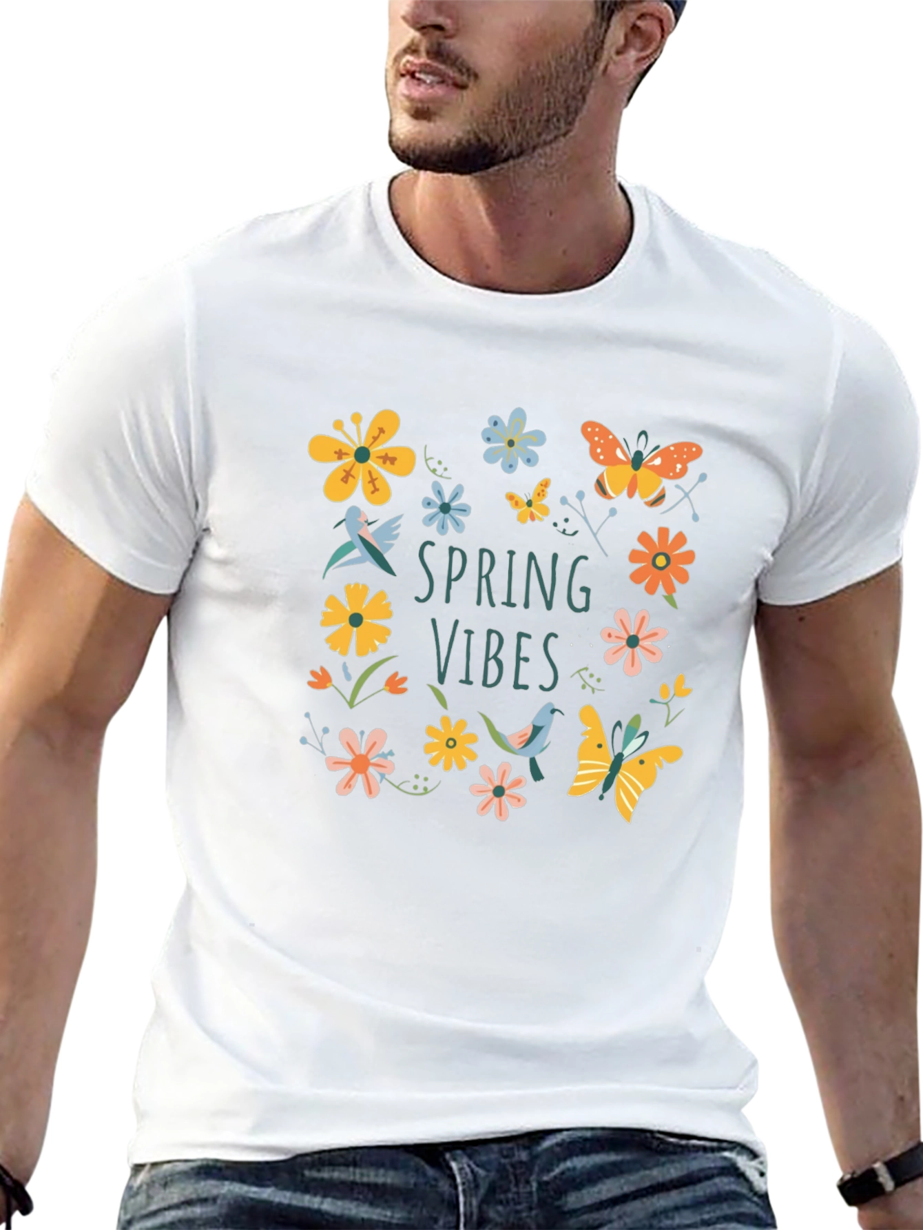 Spring Vibes Graphic Tee - Black