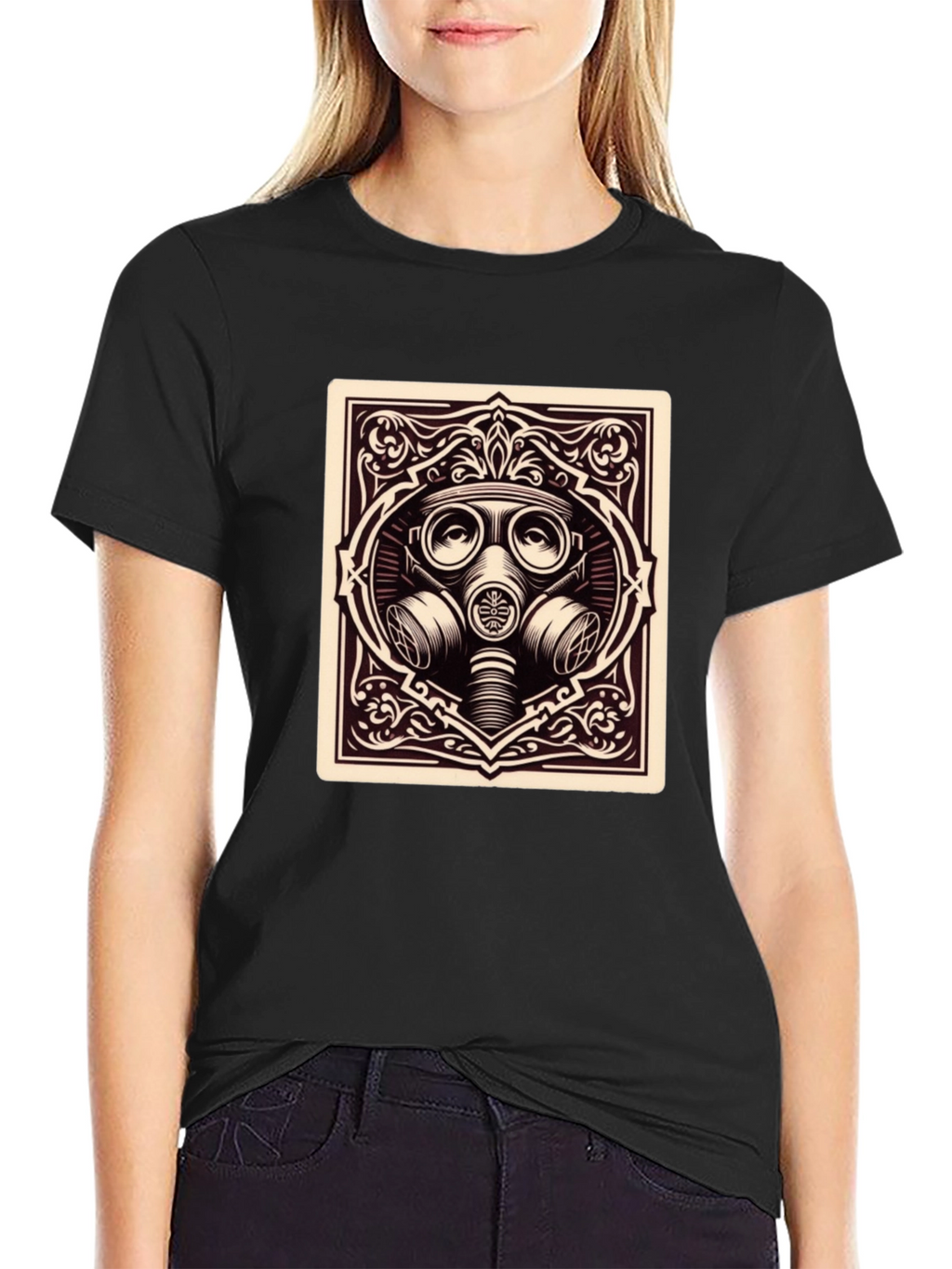 Gas Mask Graphic Tee - Dark Humor Style