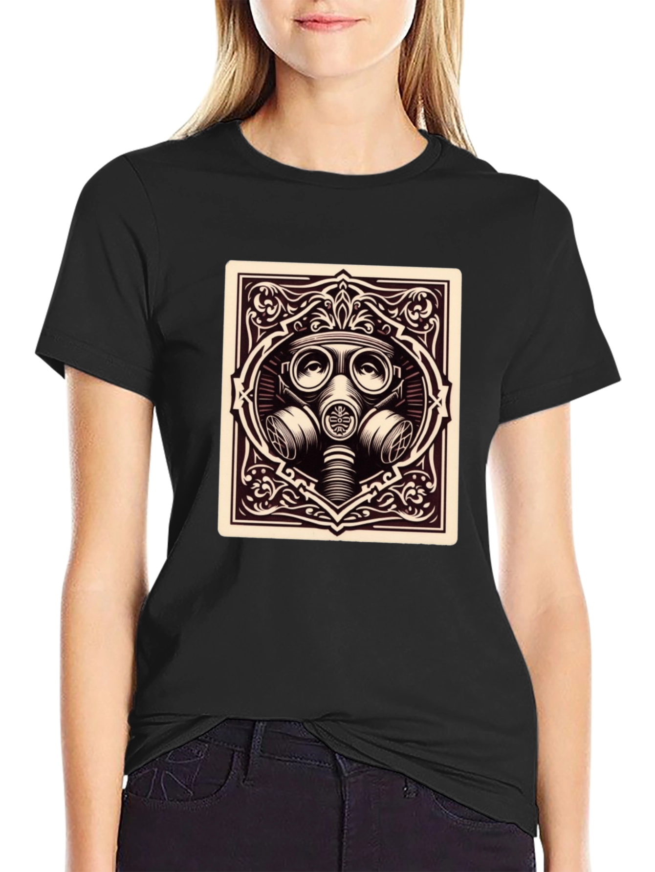 Gas Mask Graphic Tee - Dark Humor Style