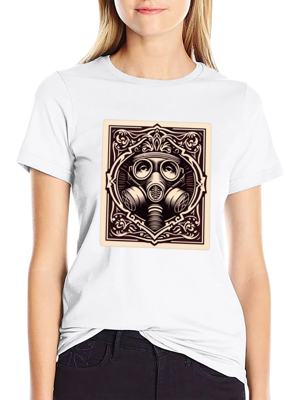 Gas Mask Graphic Tee - Dark Humor Style