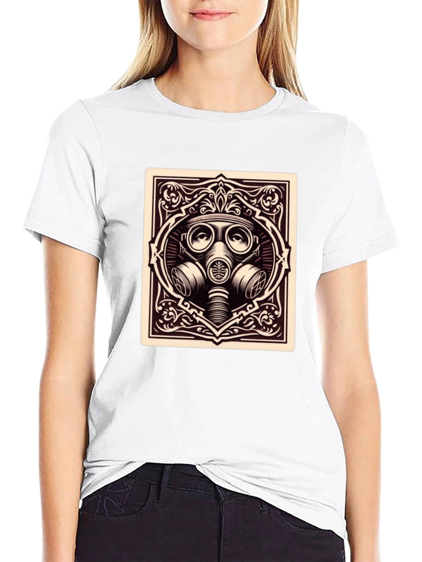 Gas Mask Graphic Tee - Dark Humor Style