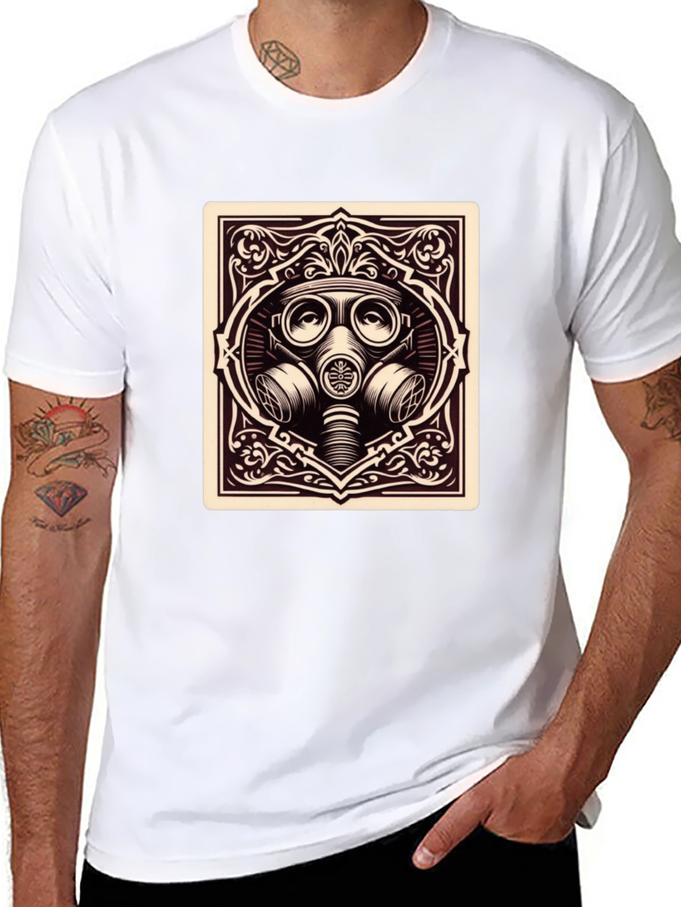 Gas Mask Graphic Tee - Dark Humor Style
