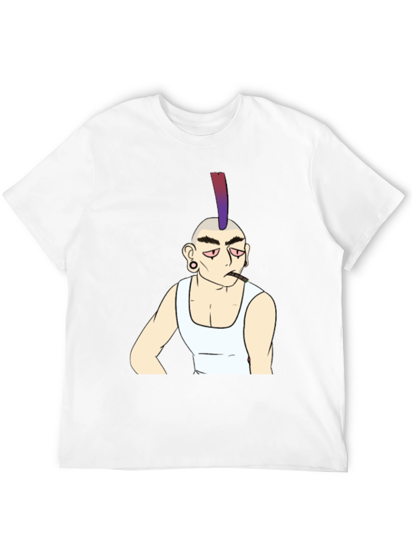 Cool Punk Character Graphic Tee - Black