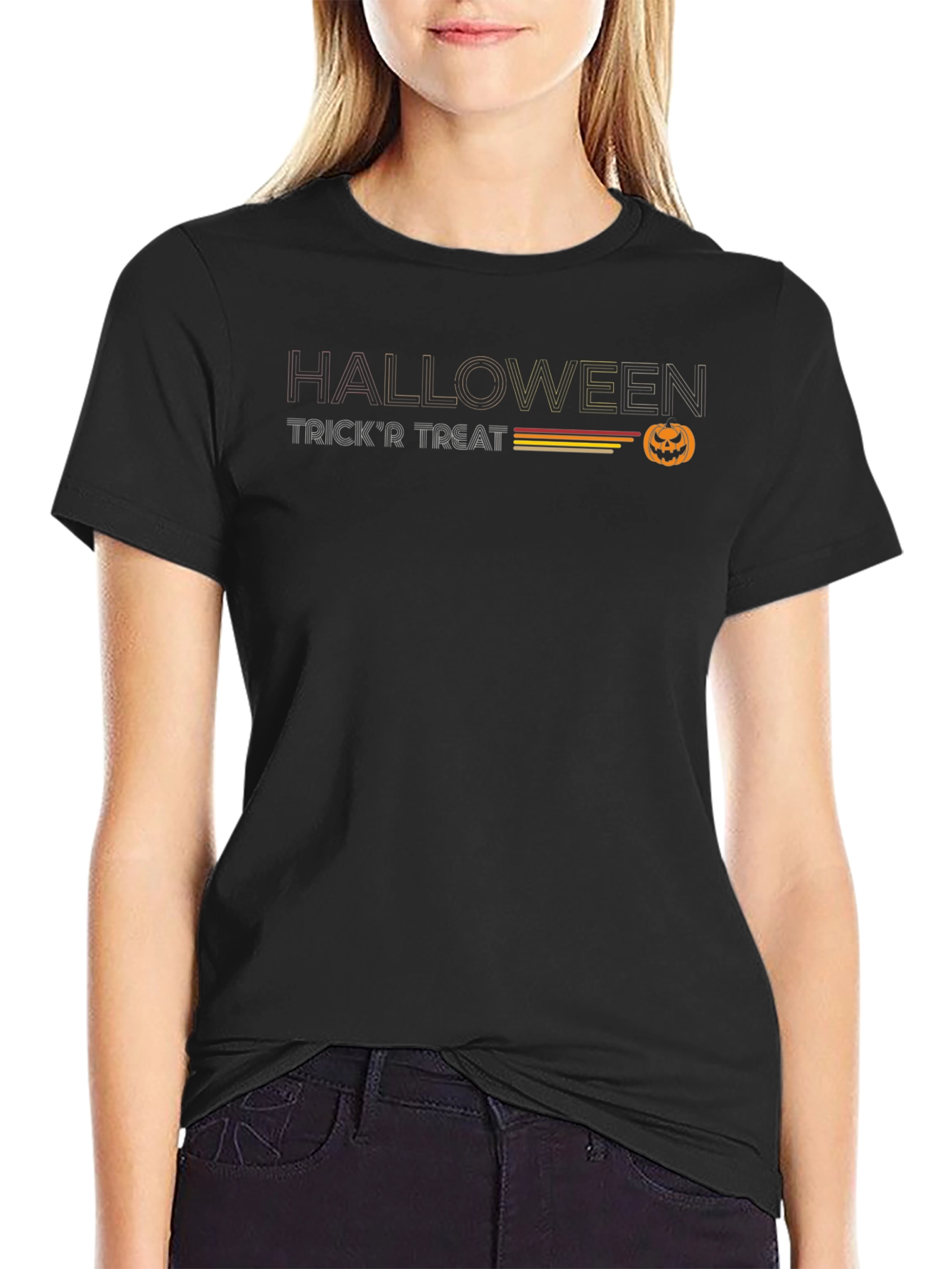 Halloween Trick r Treat Retro Style Graphic T-Shirt