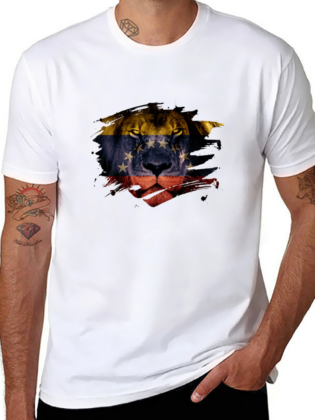 Venezuela Lion Flag Graphic Tee - Black