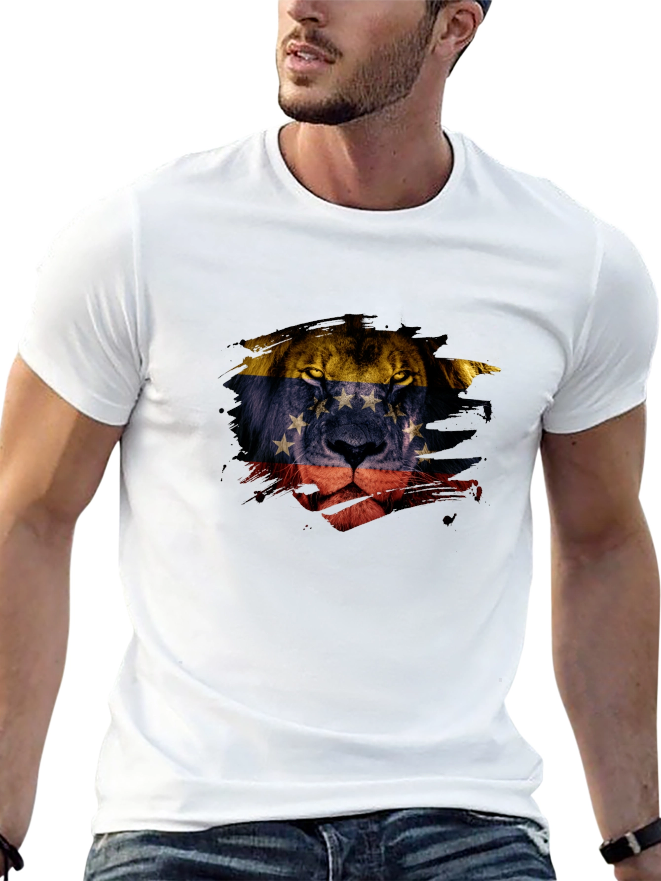 Venezuela Lion Flag Graphic Tee - Black