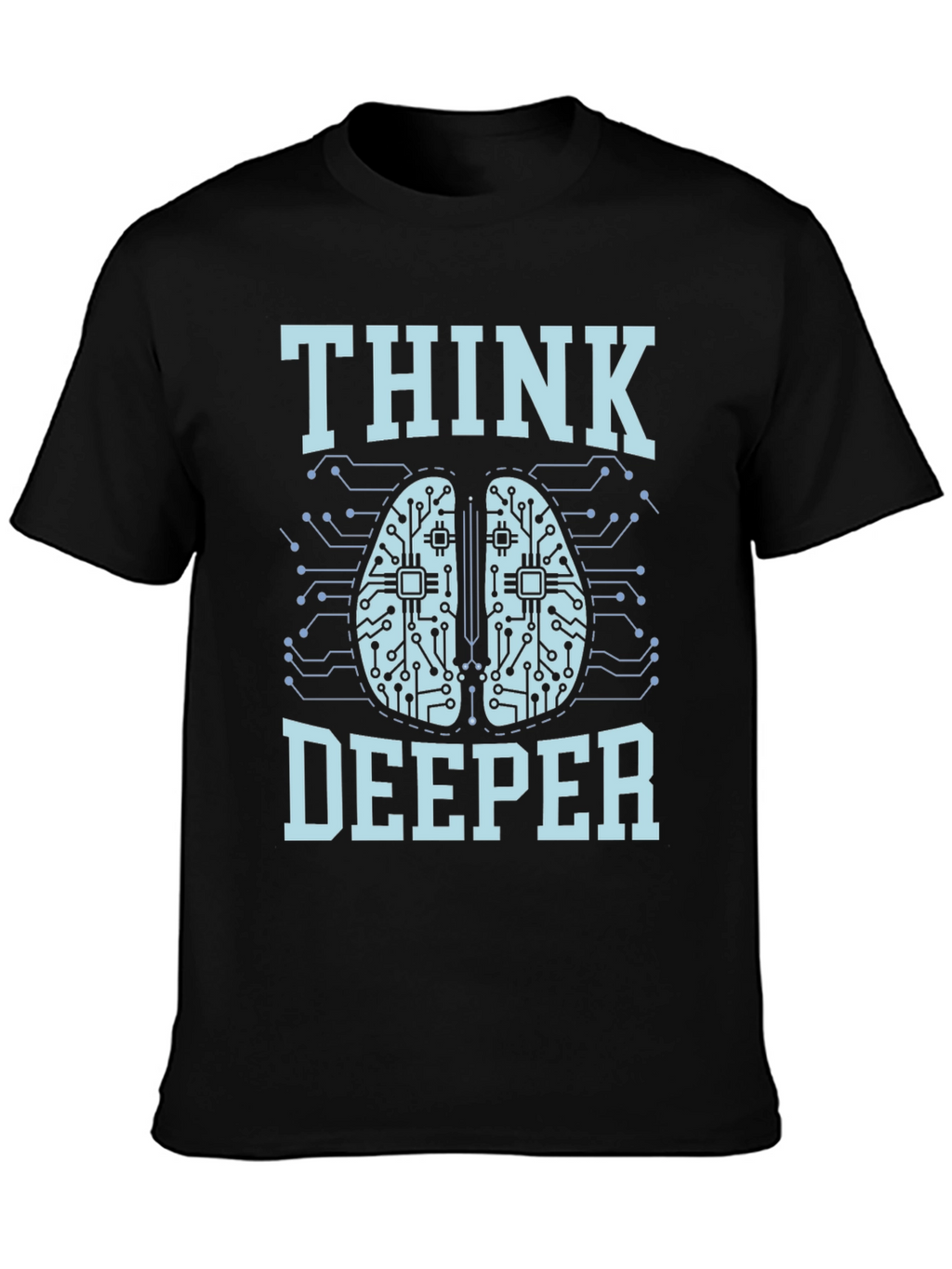 Think Deeper Graphic Tee - Black Cotton T-Shirt