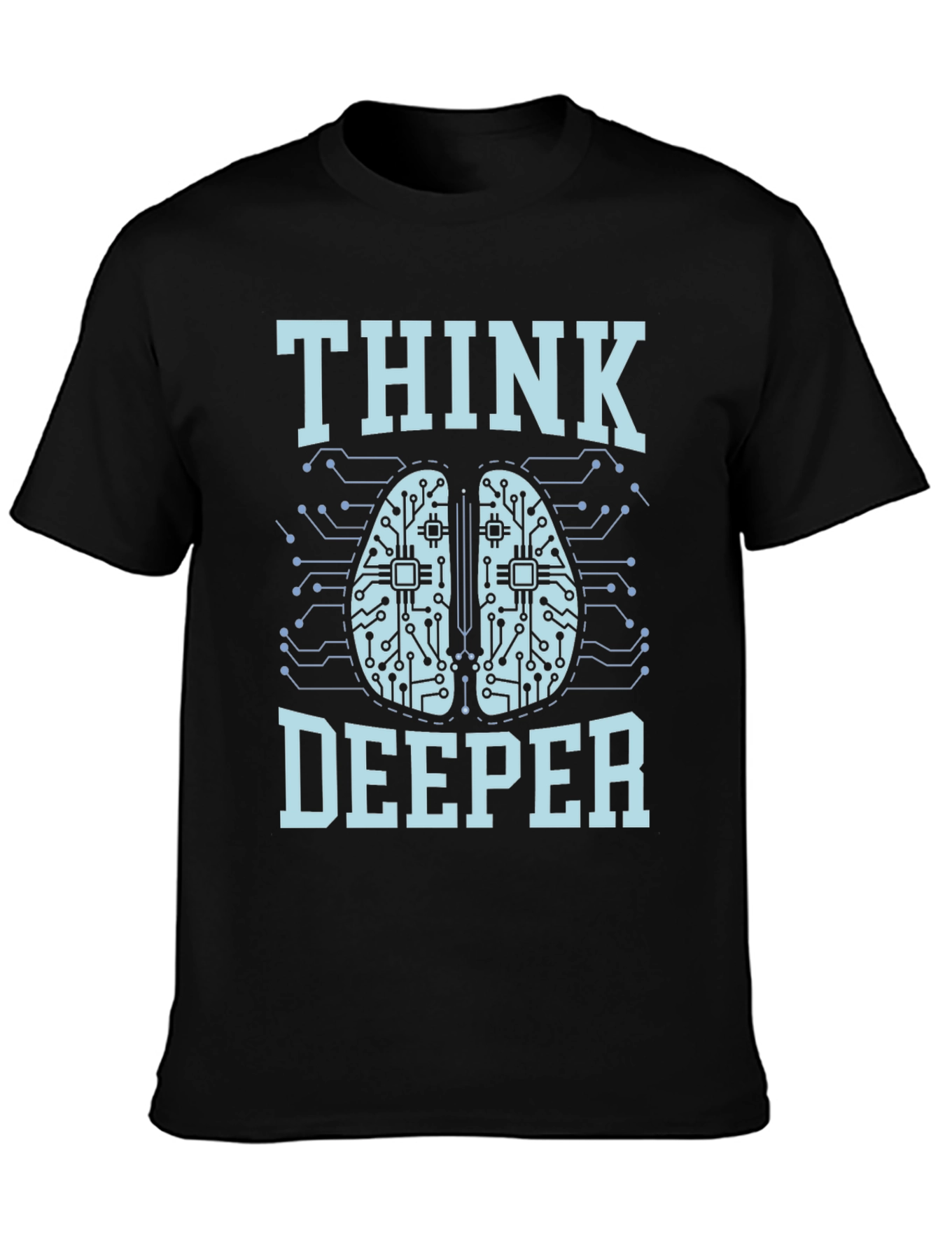 Think Deeper Graphic Tee - Black Cotton T-Shirt