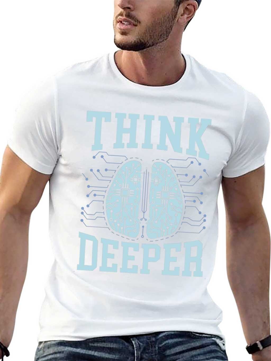 Think Deeper Graphic Tee - Black Cotton T-Shirt