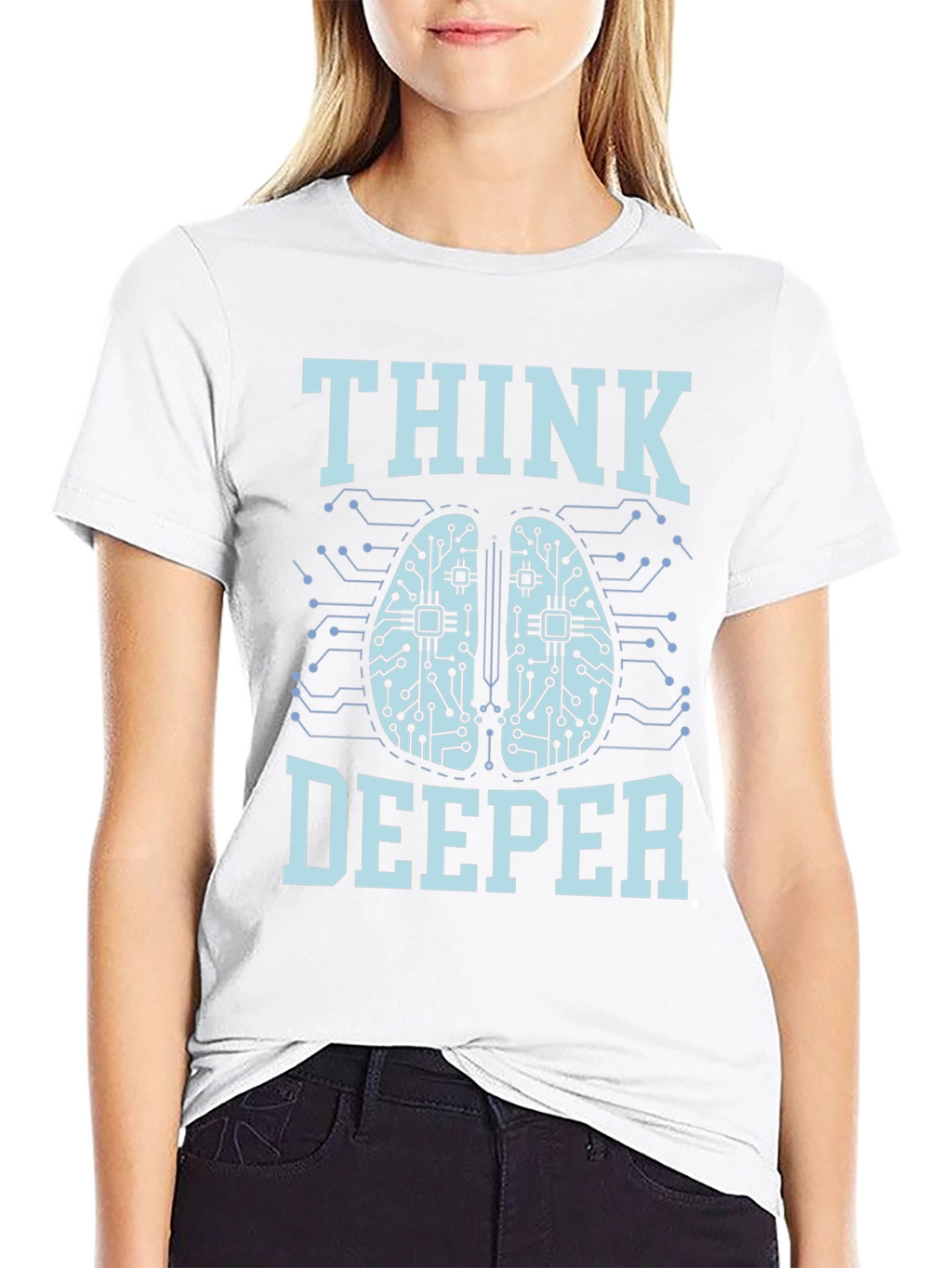 Think Deeper Graphic Tee - Black Cotton T-Shirt