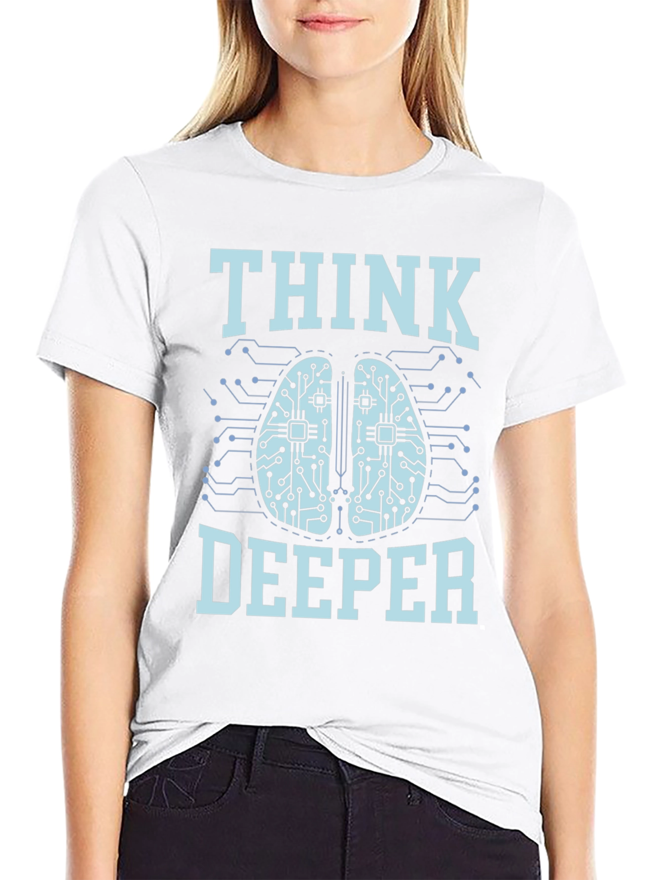 Think Deeper Graphic Tee - Black Cotton T-Shirt