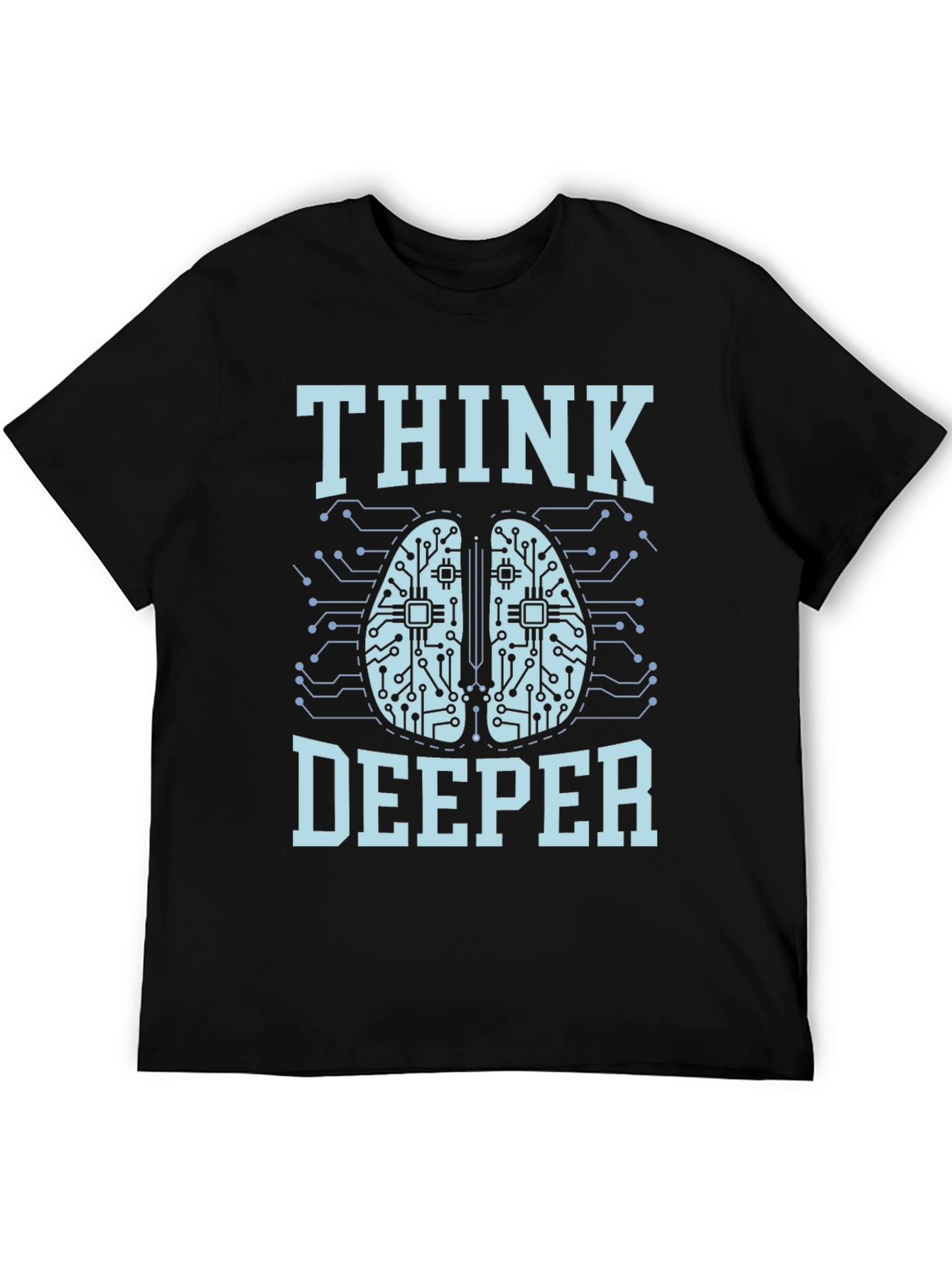 Think Deeper Graphic Tee - Black Cotton T-Shirt