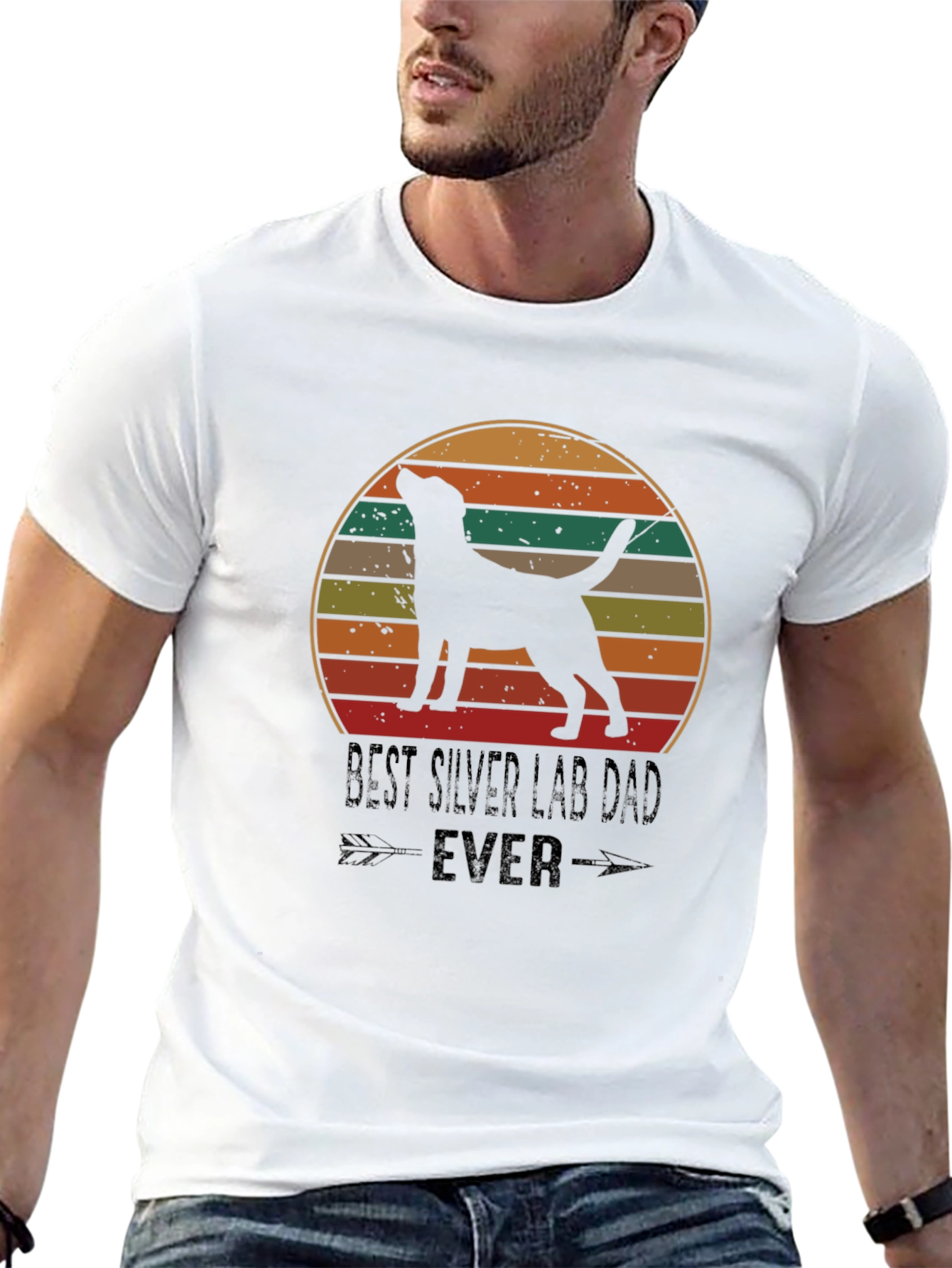 Best Silver Lab Dad Ever T-Shirt