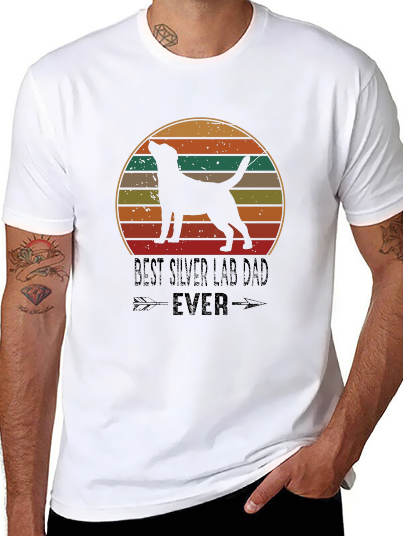 Best Silver Lab Dad Ever T-Shirt