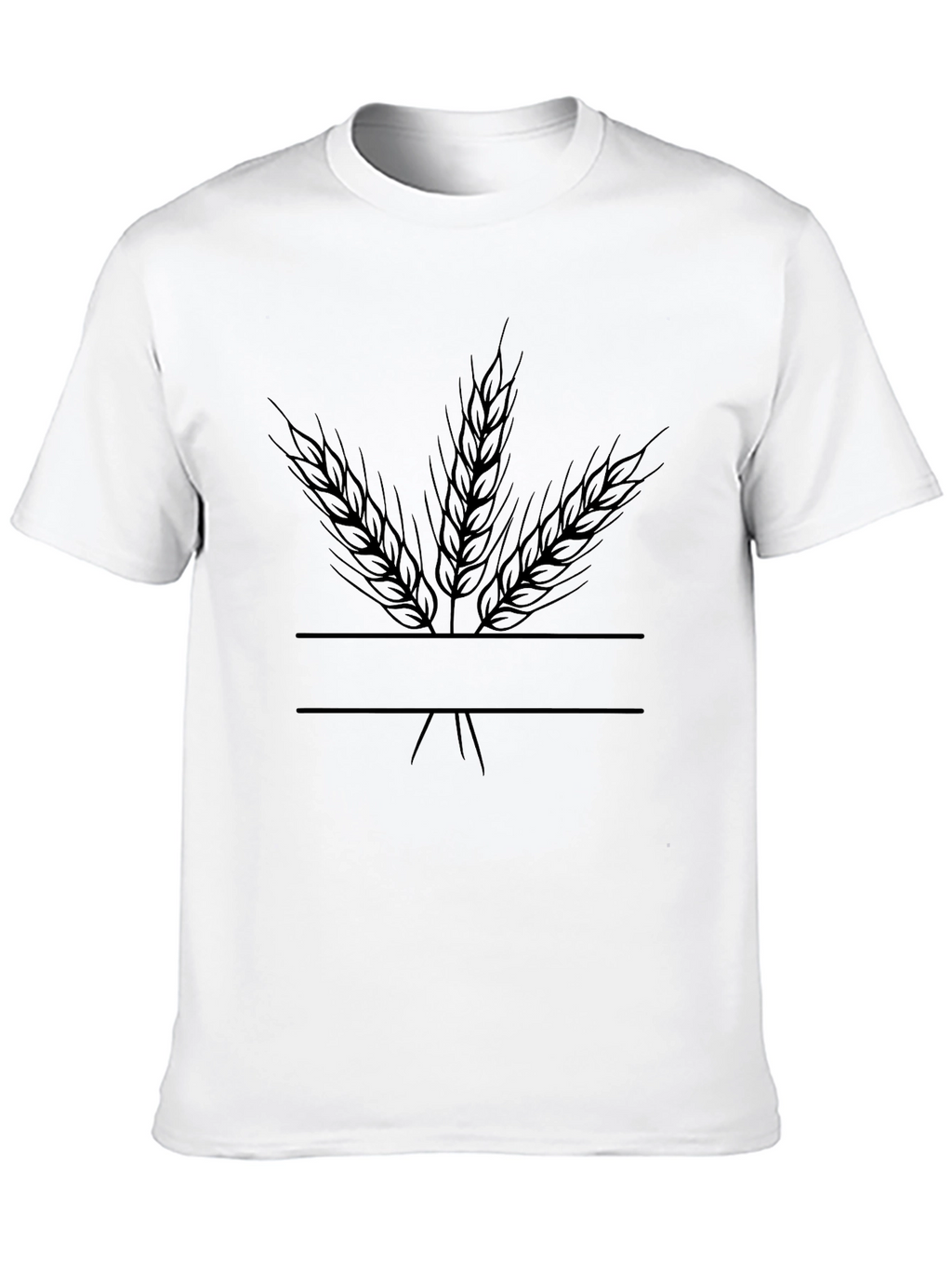 Wheat Stalks Black Graphic T-Shirt