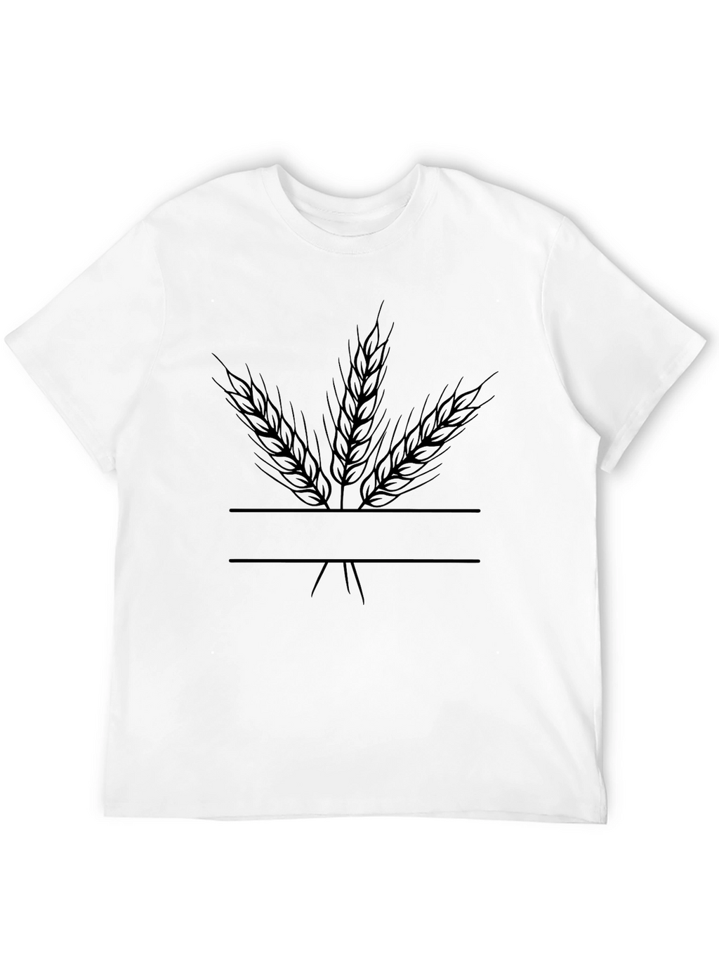 Wheat Stalks Black Graphic T-Shirt