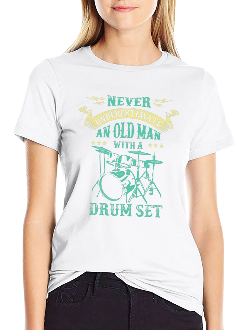 Never Underestimate Old Man Drum Set T-Shirt