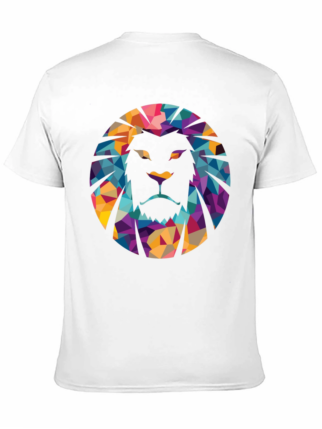 Geometric Lion Graphic Black T-Shirt