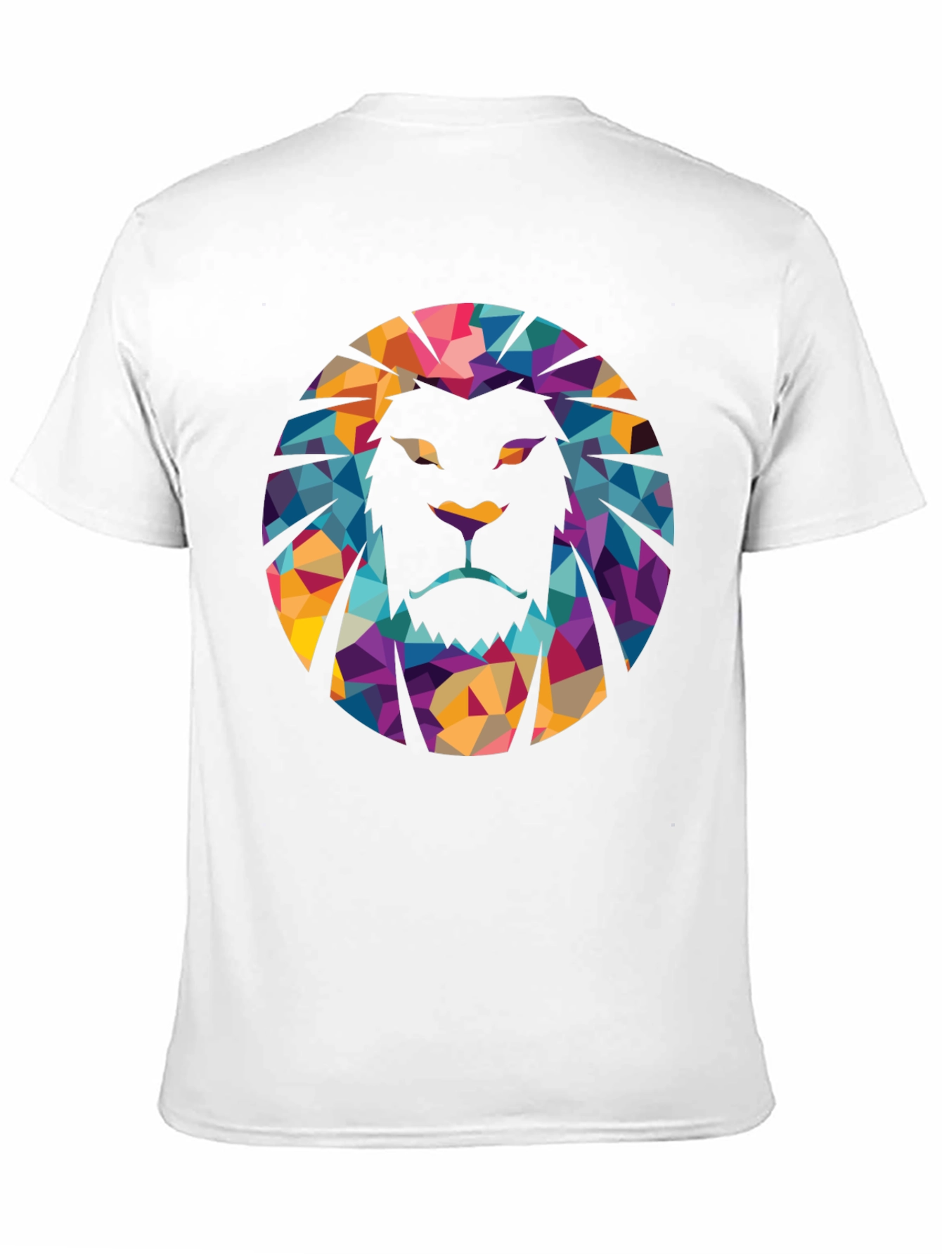 Geometric Lion Graphic Black T-Shirt