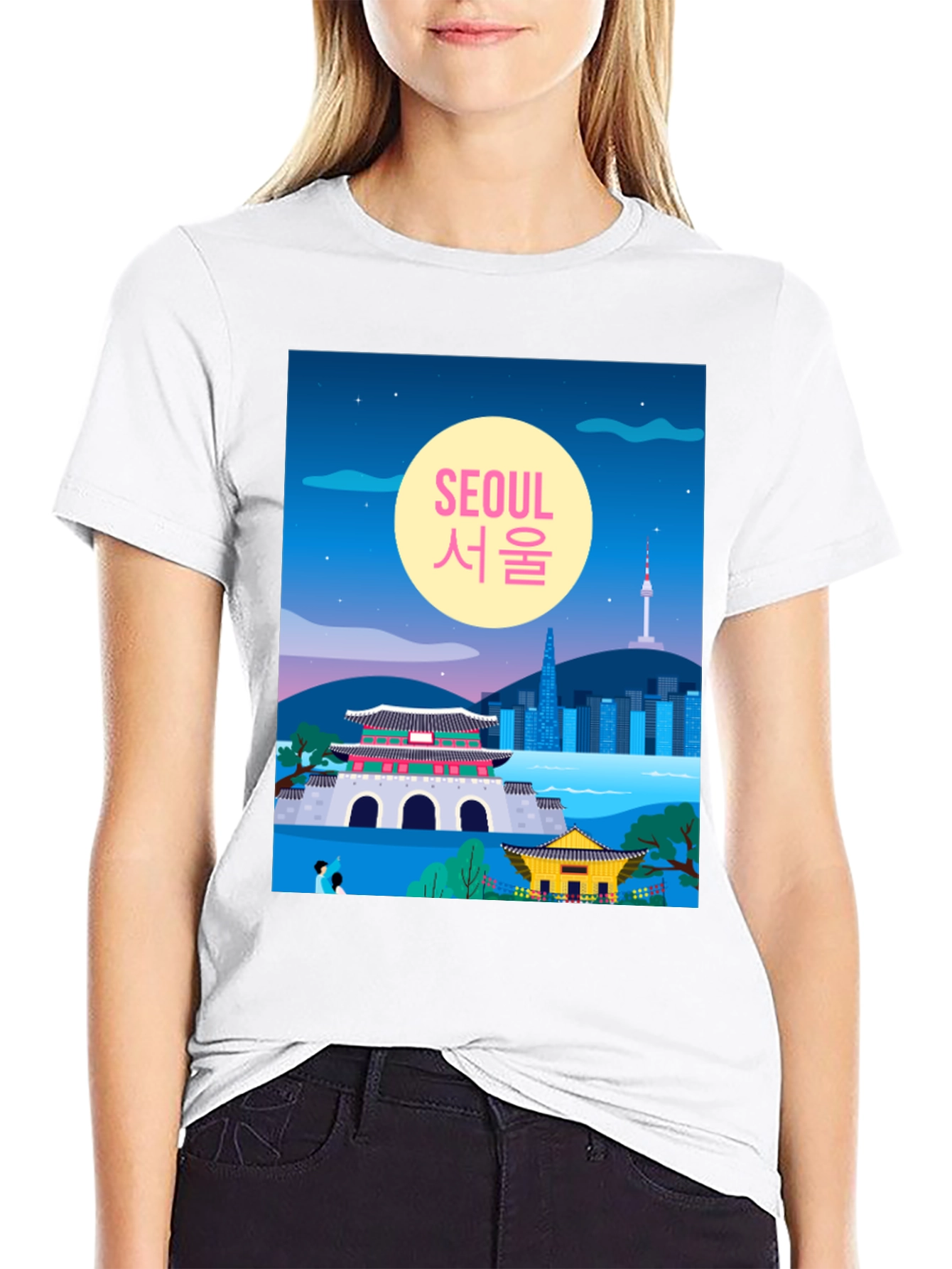 Seoul Illustration Graphic T-Shirt