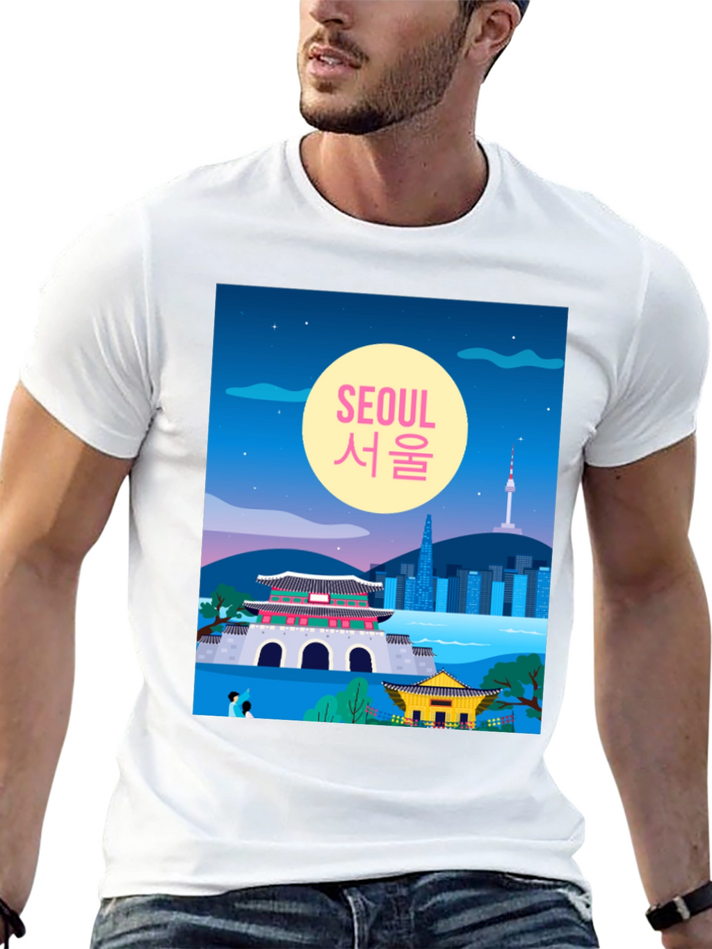 Seoul Illustration Graphic T-Shirt