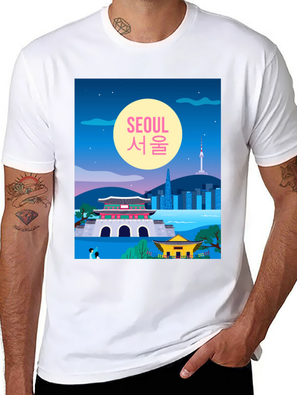 Seoul Illustration Graphic T-Shirt