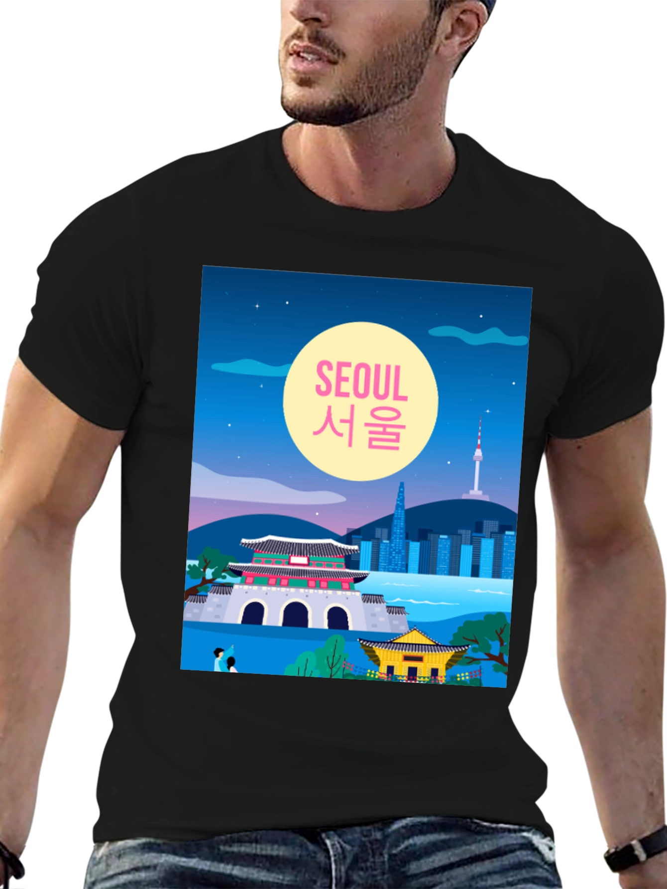 Seoul Illustration Graphic T-Shirt